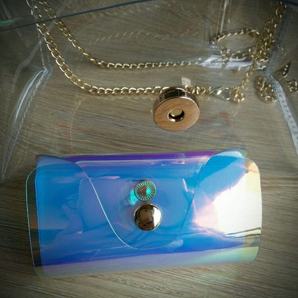 Fashion Hologram Clear Transparent Bag Case